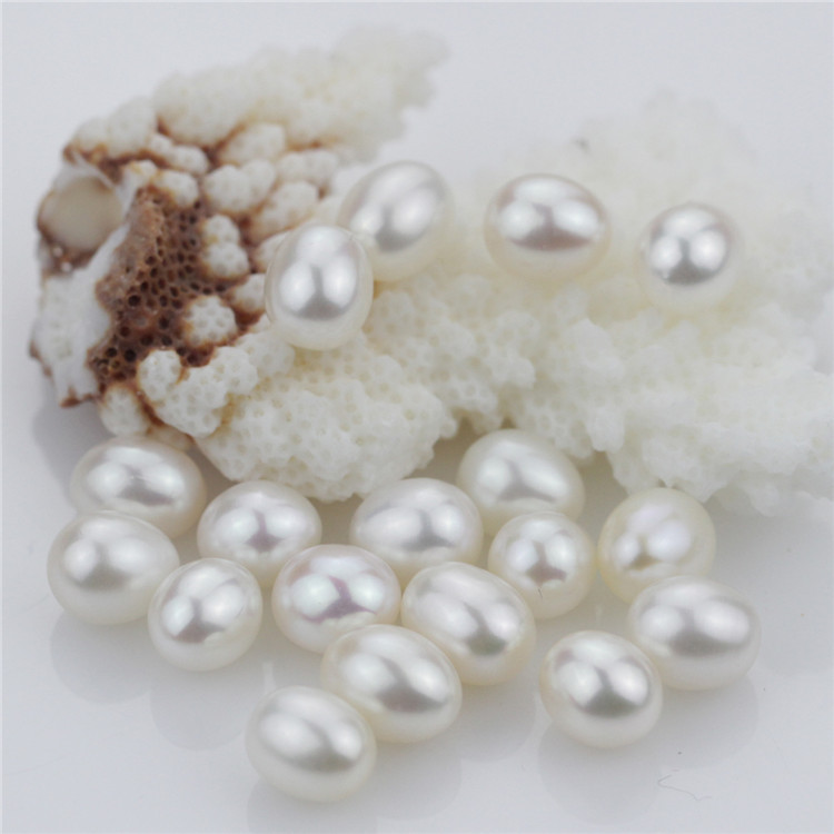 Snh 7.5-8.5mm Drop White Freshwater Pearl Loose Beads