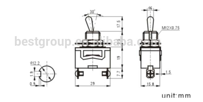 12V Illuminated Toggle Switch High Quality Switch (FBELE)