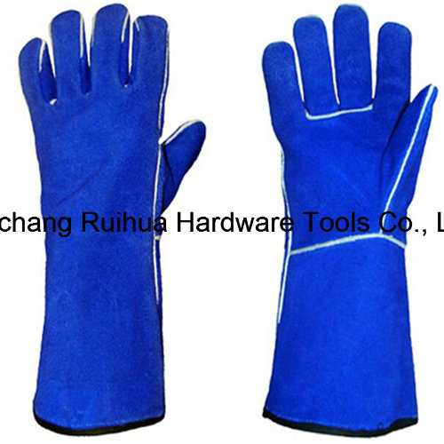 14''high Quality Cow Split Leather Welding Gloves with Kevlar Stitching and Socket Lining, Leather Working Gloves Manufacturer, Welding Safety Gloves for Welder