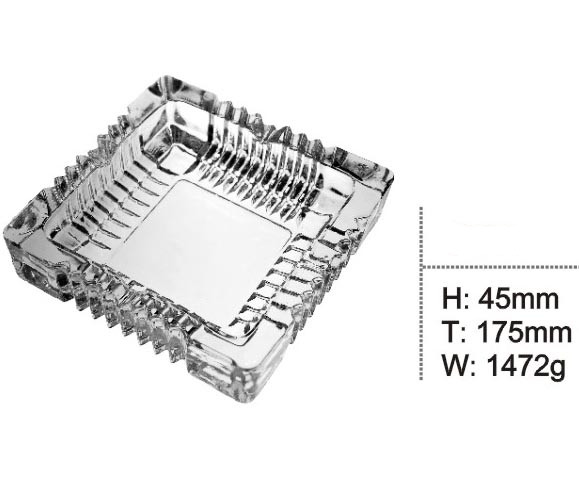 Glass Ashtray for Promotion Stock Glass Ashrtay Tableware Kb-Hn0139