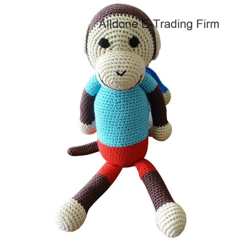 Hot Sale Hand Crochet Monkey Toy Doll for Baby Gift