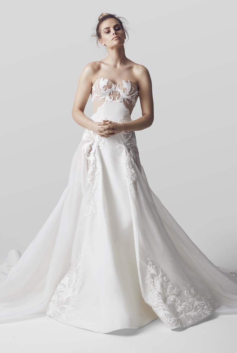 Embroidered Sweetheart Neckline A-Line Wedding Dress