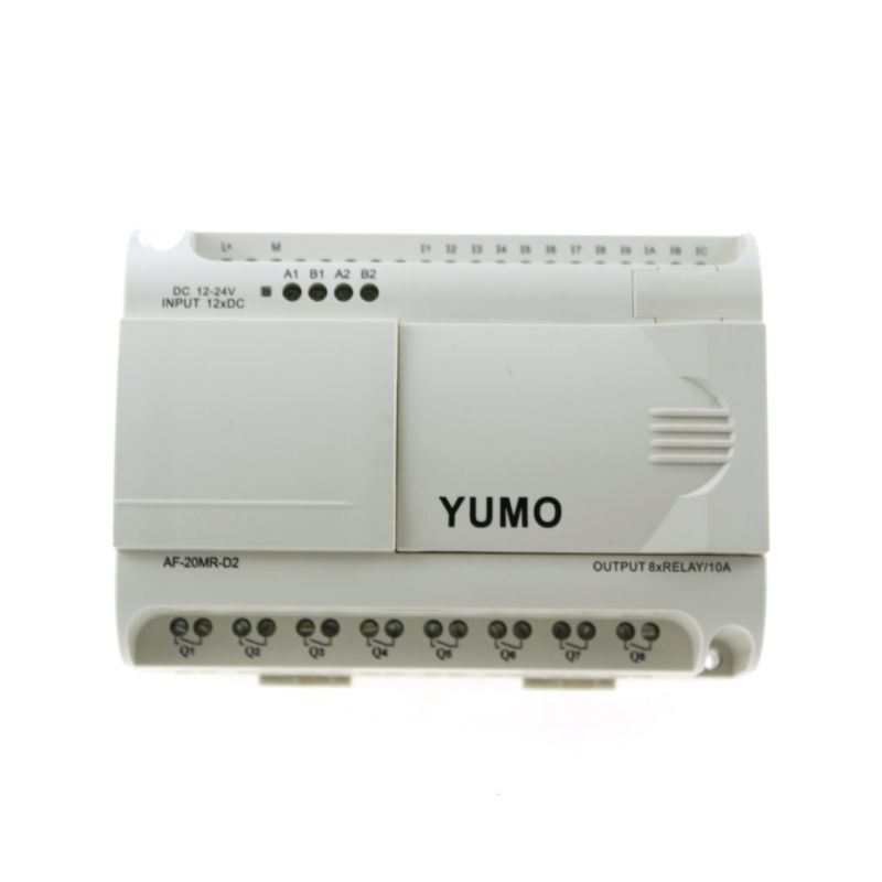 Yumo Af-20mr-D2 DC 12-24V Power Supply 12 Point DC Input (Analog) 8 Point Relay Output Micro PLC Mini PLC Auto Systems Alarm