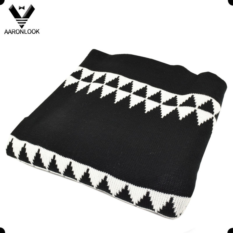 2016 Fashion 100% Acrylic Geometry Jacquard Blanket for Winter