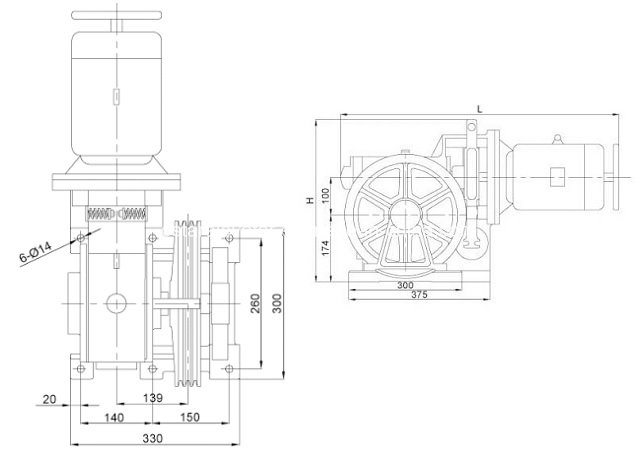 AC1 Geared Traction Machine, Elevator Motor, Elevator Parts (OS111-YJF100K)