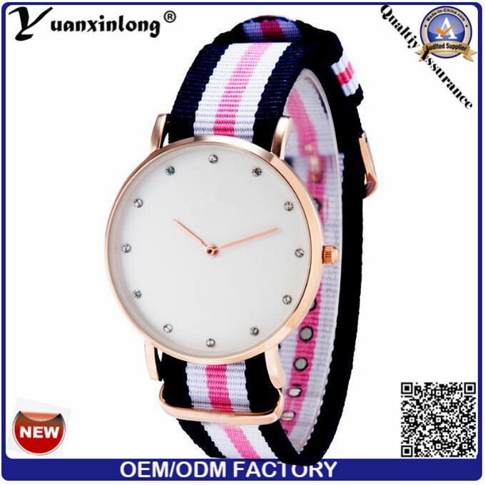 Yxl-252 Classic Nylon Stripes Band Women's Watches 2016 Fashion Quartz Watch Women Casual Sport Diamond Wristwatch Clock