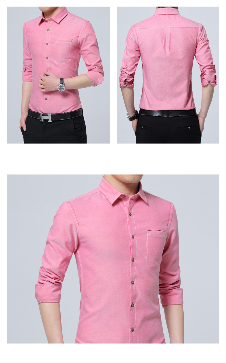 Men's Shirt Long Sleeve Slim Fit Shirt Casual Spring High Quality Men's Shirts