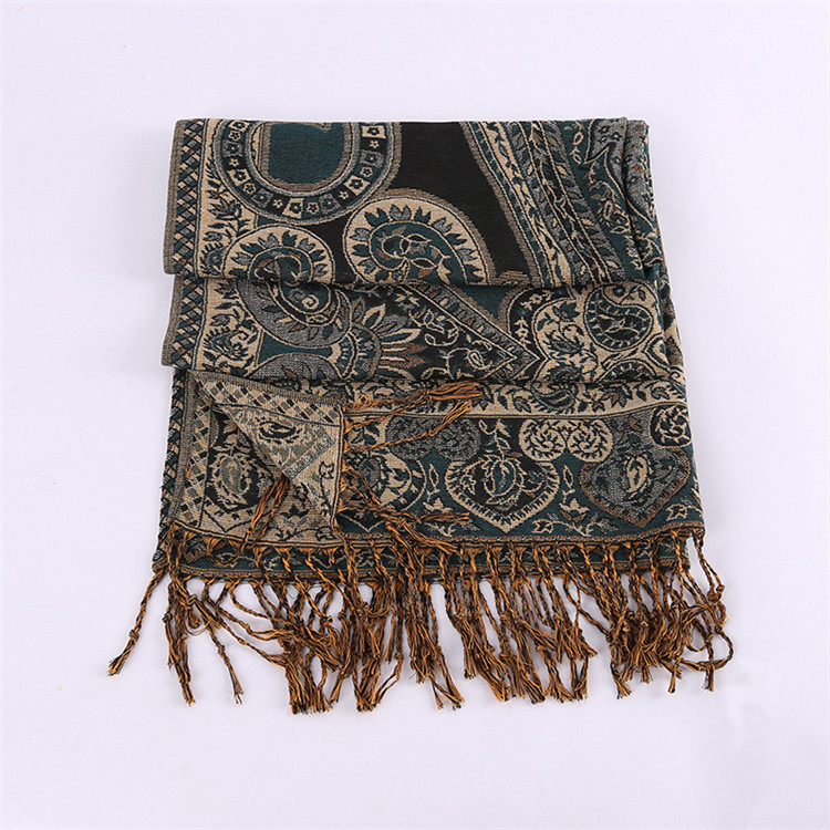 Elegant Women Long Scarf Jacquard Pashmina for Winter