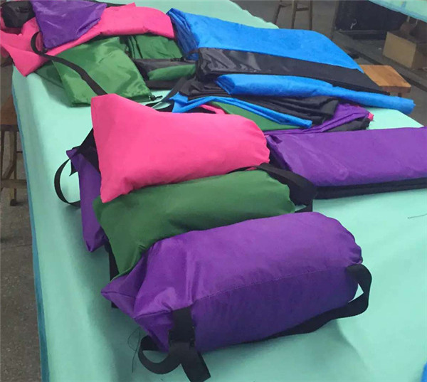 Europe Hot Sale Nylon Fabric and Air Filling Folding Camping Sleeping Bag