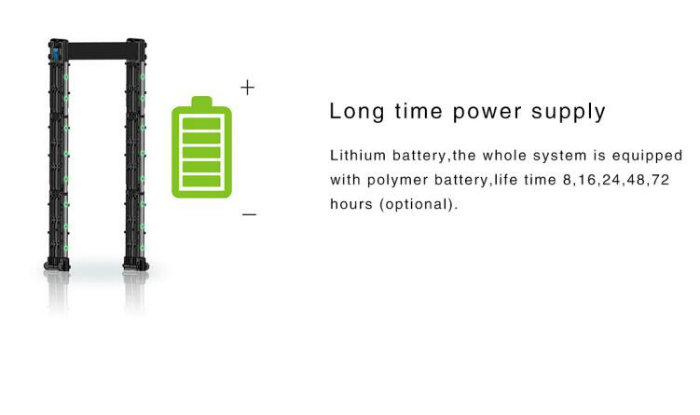 High/Low Temperature Resistance Walk Thru Metal Detector  with Backup Battery