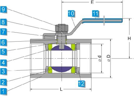 1PC Stainless Steel Ball Valve 1000wog