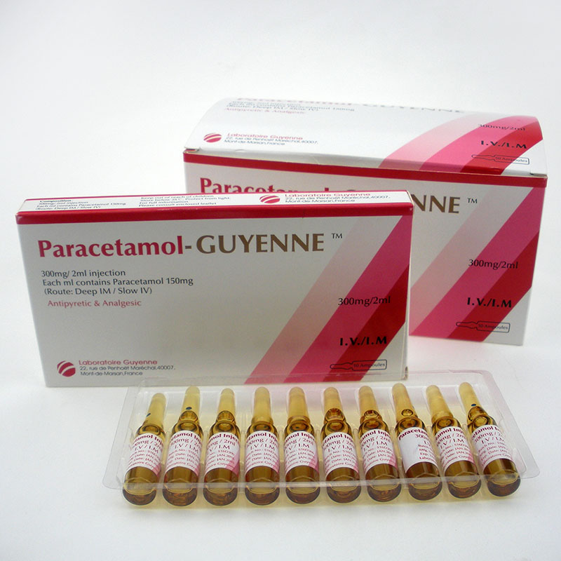 Paracetamol-Guyenne Injection for Analgesic and Antipyretic Medicines, Chemicals 300mg/ 2ml