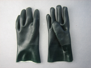 Double Side PVC Coated Work Glove with String Knit Liner