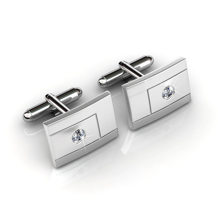 Destiny Jewellery Crystal From Swarovski Groove Cufflinks