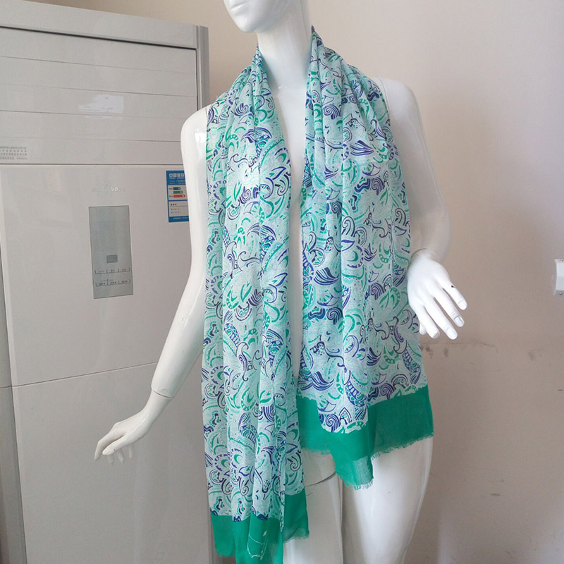 Green 60 Rayon Scarves Women