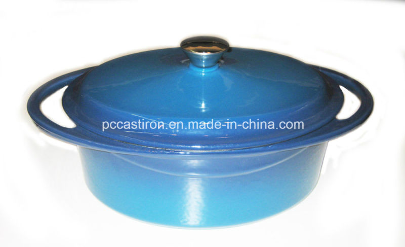 Oval Enamel Cast Iron Cocotte Pot Manufacturer From China Size 30X23cm