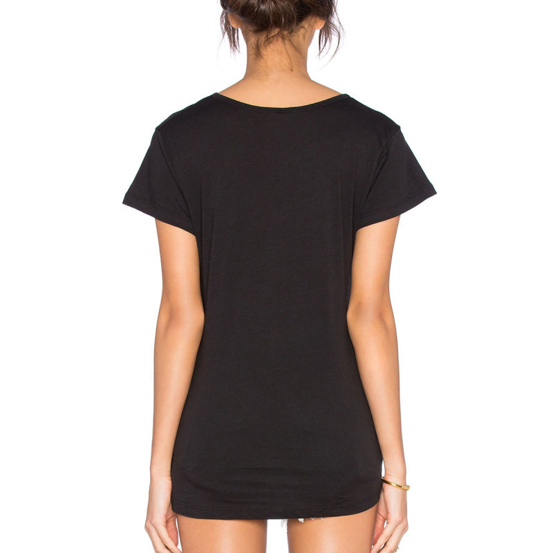 Black Cross Front Sexy Short Sleeve T Shirt