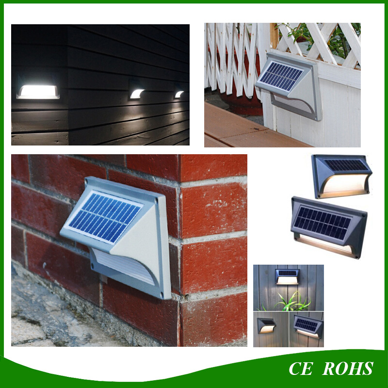 Modern Style Solar Wall Light Building Garden Fence Stair Aluminium Outdoor Lamp