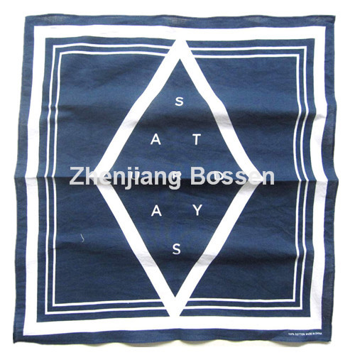 Custom Made Logo Printed Promotional Cotton Big Handkerchief Head Scarf