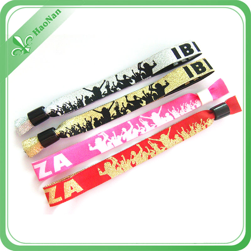 Cheap Price Custom Woven Fabric Wristband with Plastic Clip