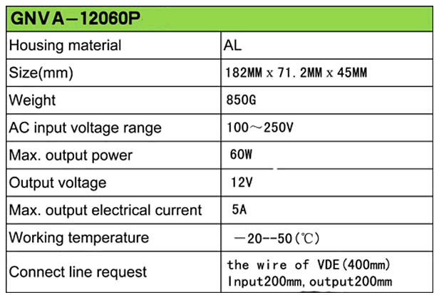 12V 60W Constant Voitage Power Supply Series of Outdoor