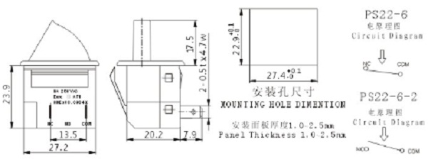 Door Switch Push Button Switch for Refrigerator