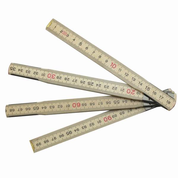 1 Meter 6 Folds Birch Wood Folding Ruler Mte4012