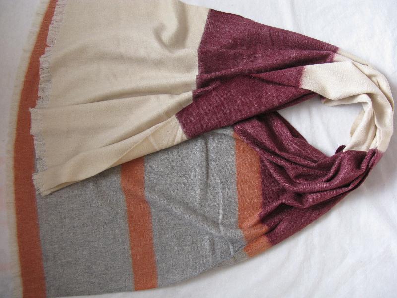 50% Cashmere 50% Wool New Stripes Shawl