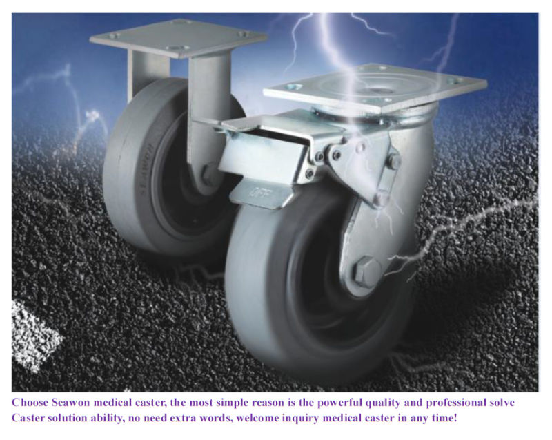 Conductive Caster Heavy Duty Swivel W/Brake Conductive TPR Caster