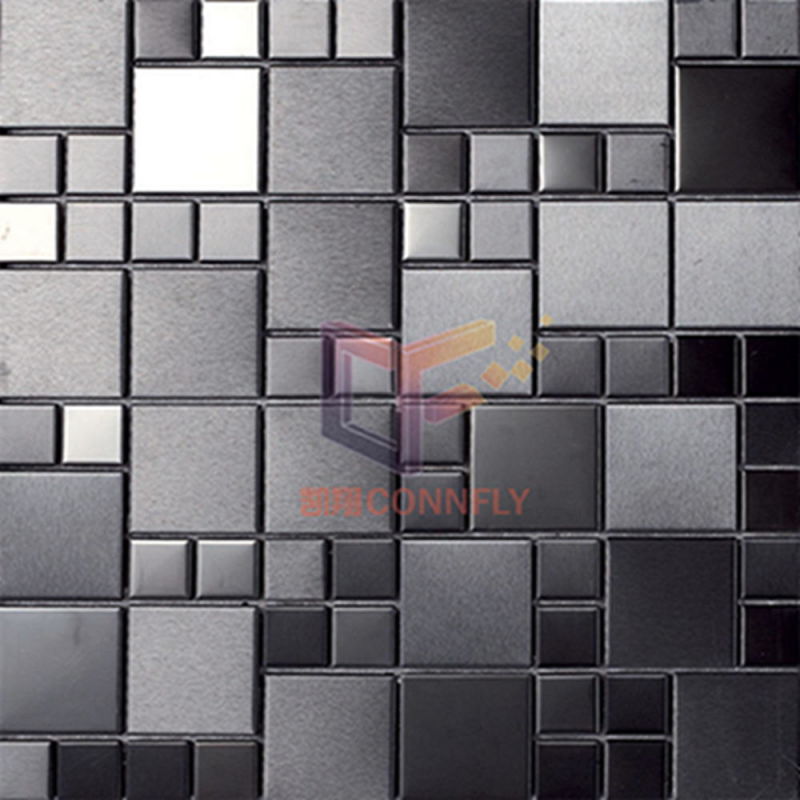 Gold Leaf Crystal Stainless Steel Metal Mosaic (CFM713)