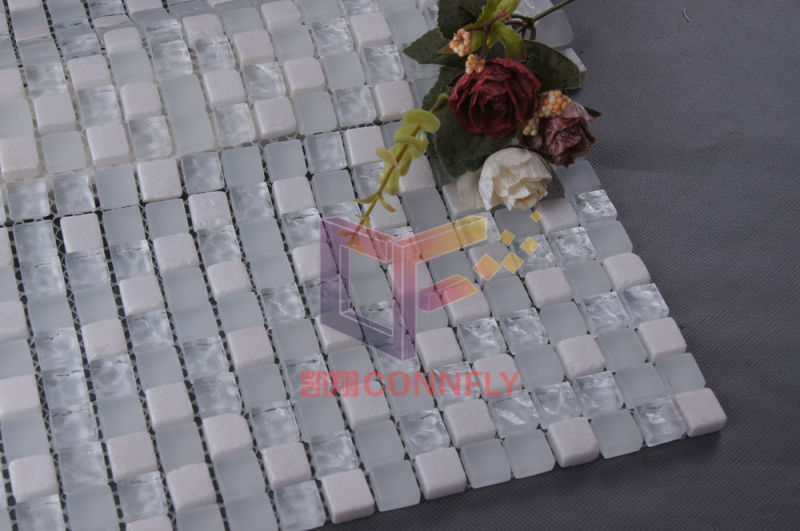 Super White Crystal Mix Stone Mosaic (CS136)