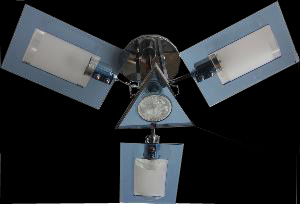 Fan Ceiling Lamp in Blue Glass Lighting (X-9300/3)