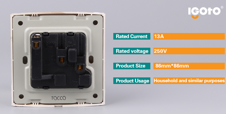 High Quality 1 Gang 13A Wall Switches and Socket Brand