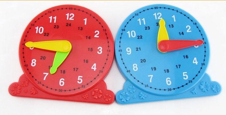 Plastic Student Clock Toys, School Supply, Learning Toys