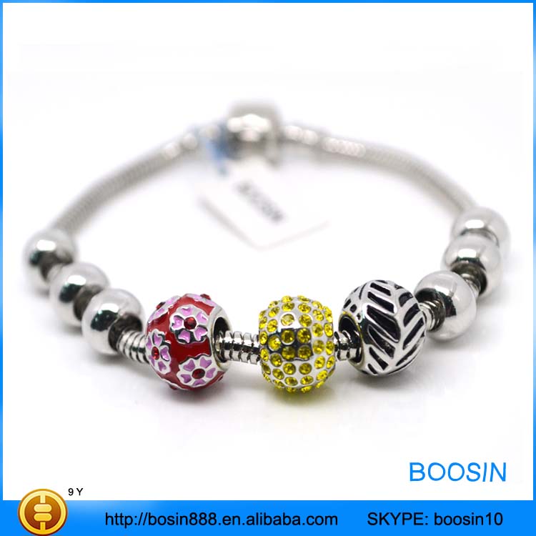 Custom Fashion Jewelry Rhinestone Charm, Bead Charm Bracelet Wholesale