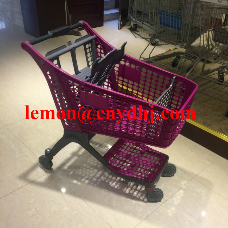 New Style Supermarket Shopping Plastic Trolley Cart
