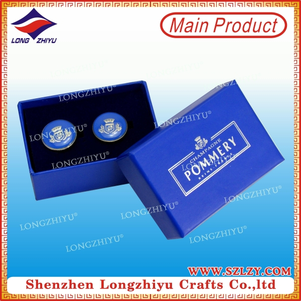 Customized Logo Round Cufflinks for Men