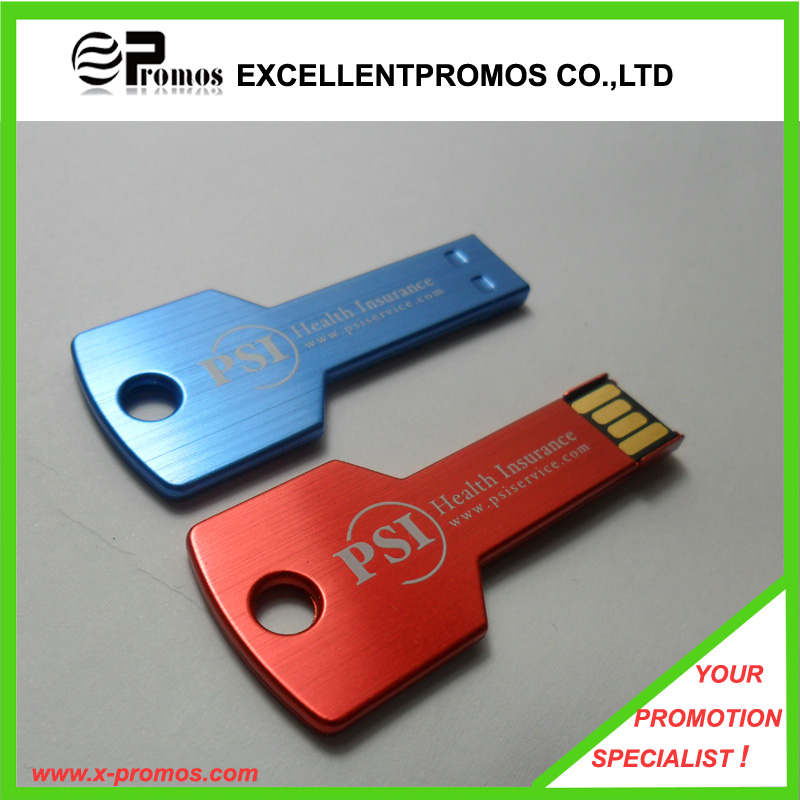 Various Color Custom Logo Metal Key Shape USB