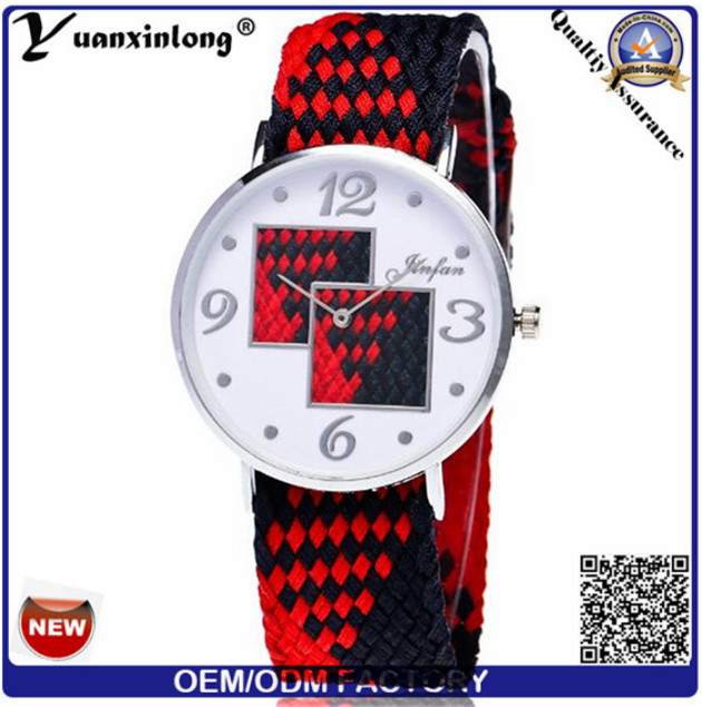 Yxl-202 2016 New Style Woven Watch Ladies Knit Nylon Nato Strap Watches Women Wristwatch Bracelet Watch