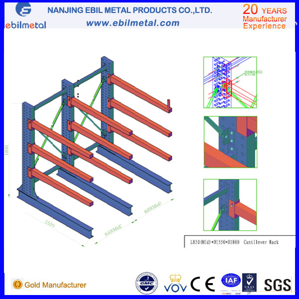 Blue Orange Grey Cantilever Racking