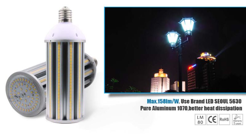 158lm/W IP64 Seoul 5630 100W LED Corn Light with UL TUV Ce RoHS 5 Warranty Years