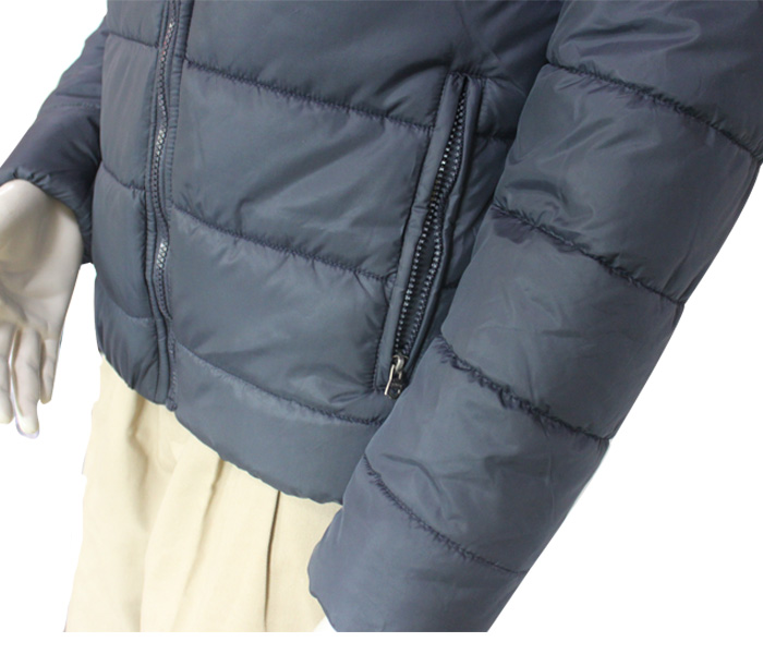 Shenzhen Winter Windproof Thermal Polyester/Cotton Padded Hoody Blue Leisure Outer Jacket