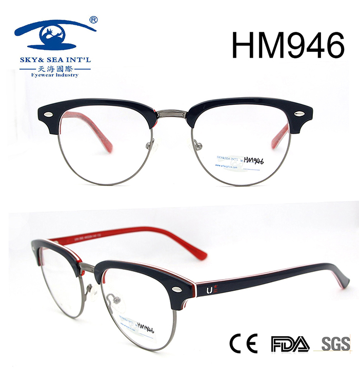 Italy Design German Full Rim Acetate Optical Frame (HM946)