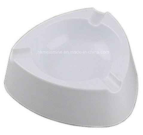 White Melamine Triangle Ashtray with Solid Color