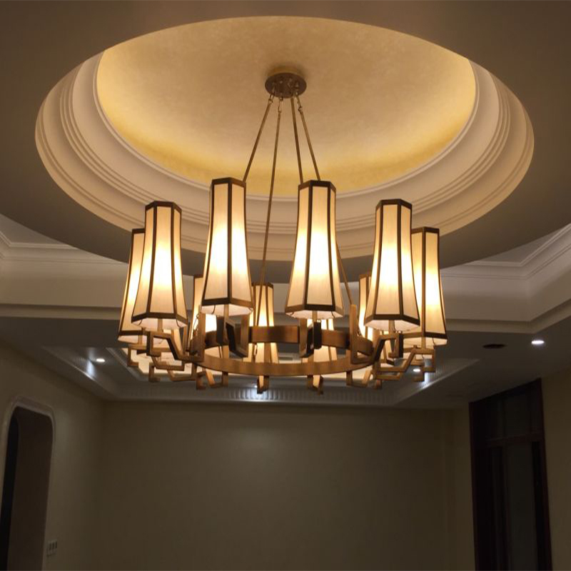 French Modern Large Cylindrical Luxury Crystal Chandelier for Convention Hall