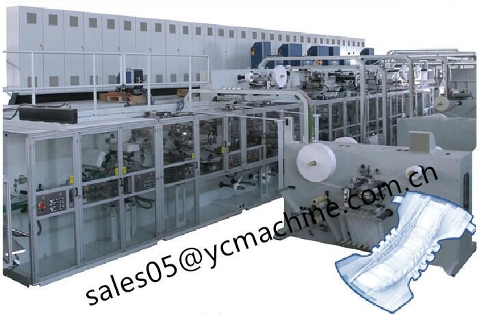 Hot Sale I Shape Disposable Pampers Baby Diapers Making Machine