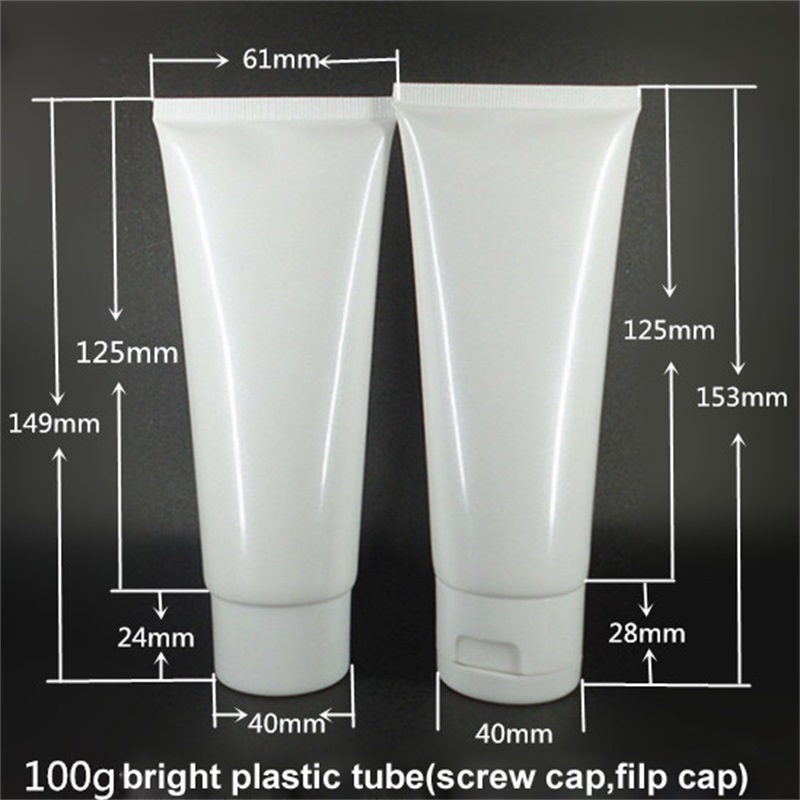 Bright White Cosmetic Plastic Tube with Screw Cap