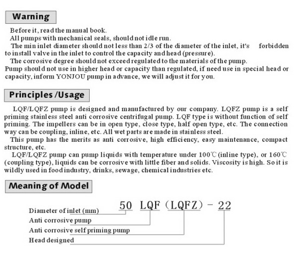 Lqfz Stainless Steel Anti-Corrosive Self-Priming Centrifugal Pump