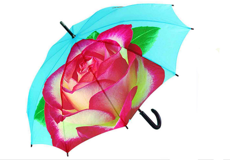 Straight Automatic Umbrella with Rose Printing (YS-SA25081007R)