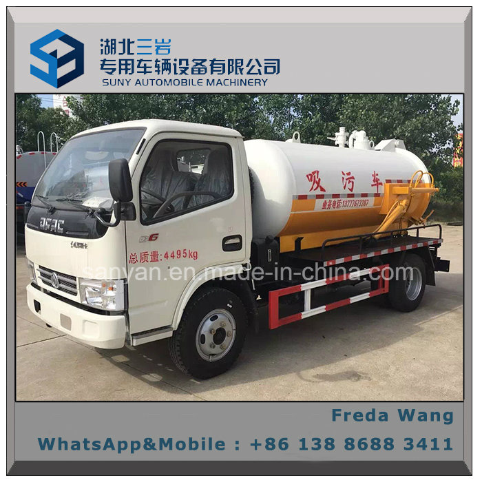 Sewer Suction Tanker Truck Dongfeng 5000 Liters Sewage Sucking Truck for Sale